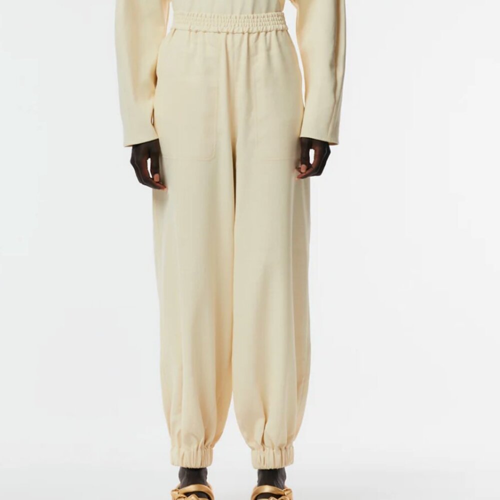 Tibi chalky drape joggers, butter yellow, XS, $65. Regular length.